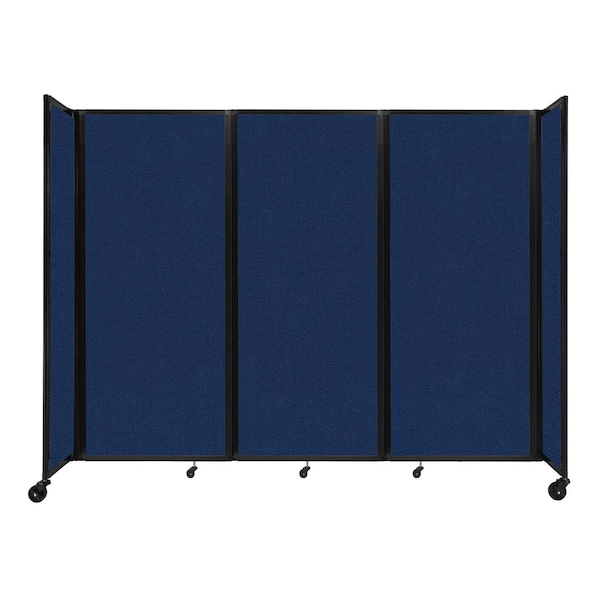 Room Divider 360 Folding Portable Partition 8'6" x 6'10" Navy Blue Fabric